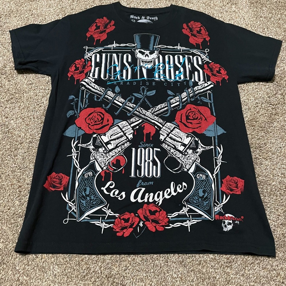 Guns N Roses Paradise City T-Shirt Rock & Death Graphic Tee Mens